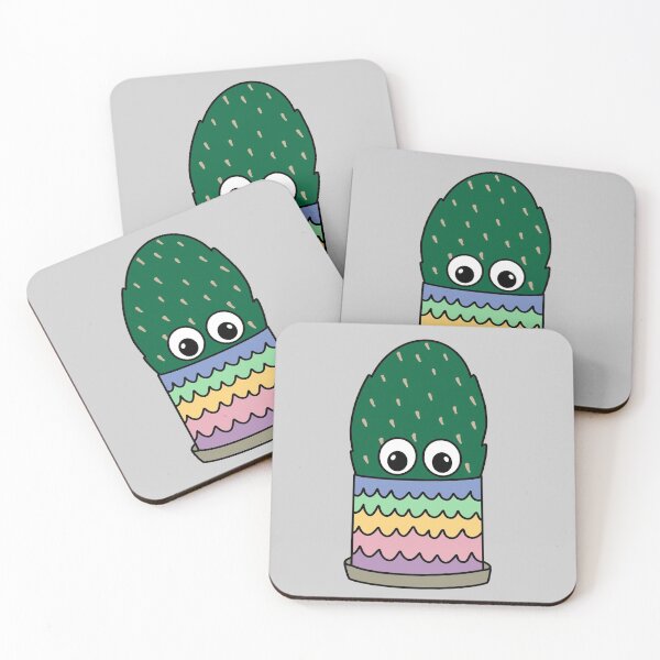 Item preview, Cute Cactus Design #301: Prickly Pear In Scallop Pot designed and sold by DreamCactus.