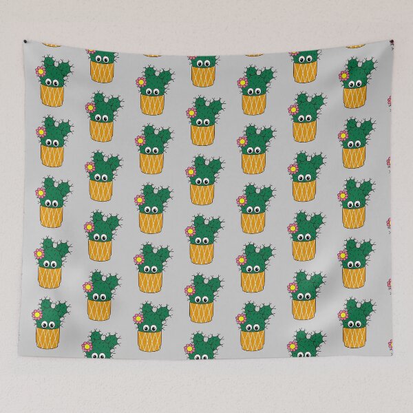 Item preview, Cute Cactus Design #304: Spiky Cactus With Cute Flower designed and sold by DreamCactus.