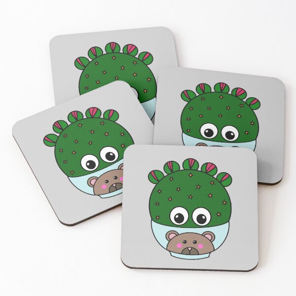 Item preview, Cute Cactus Design #306: Wheel Cactus In Cute Bear Bowl designed and sold by DreamCactus.