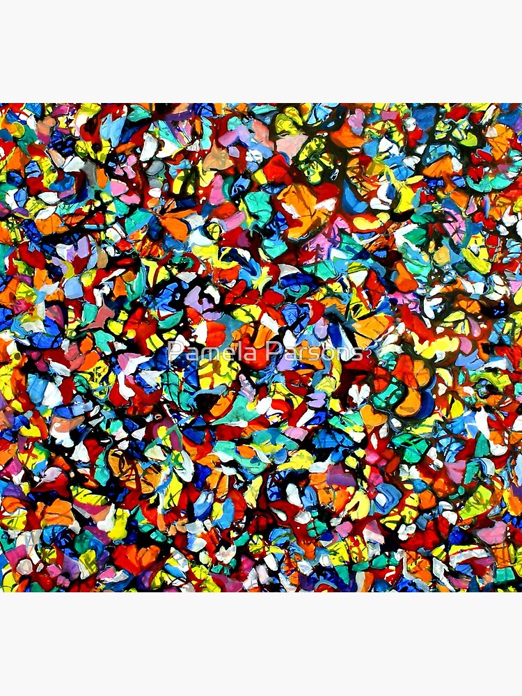 Off the Edge: Ordered Chaos. Abstract expressionist acrylic square painting by Pamela Parsons by parsonsp