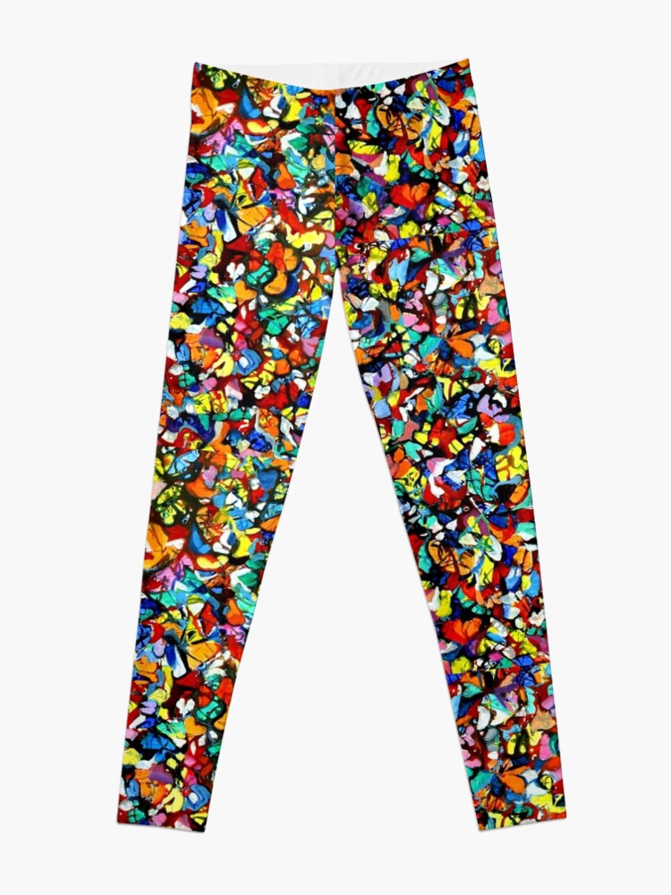 Alternate view of Off the Edge: Ordered Chaos. Abstract expressionist acrylic square painting by Pamela Parsons Leggings