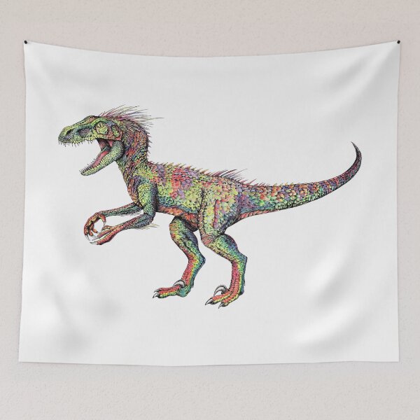 Item preview, Colourful Raptor Dinosaur designed and sold by PeterStaggArt.