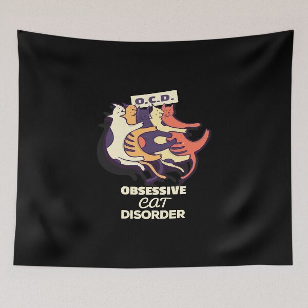 Aperçu de l'œuvre Trouble obsessionnel du chat OCD créée et vendue par KoolMoDee.
