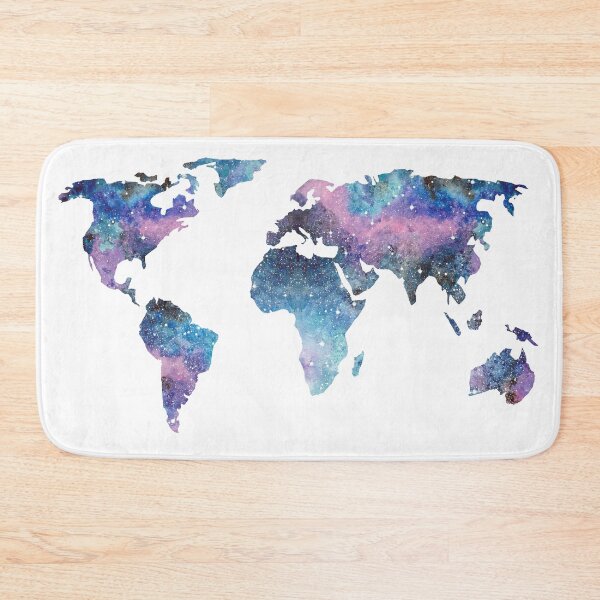 Item preview, Watercolor Galaxy World Map designed and sold by Kris  Kivu.
