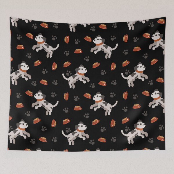 Item preview, Happy Puppy With Food Bowl Pattern designed and sold by Zerasu.