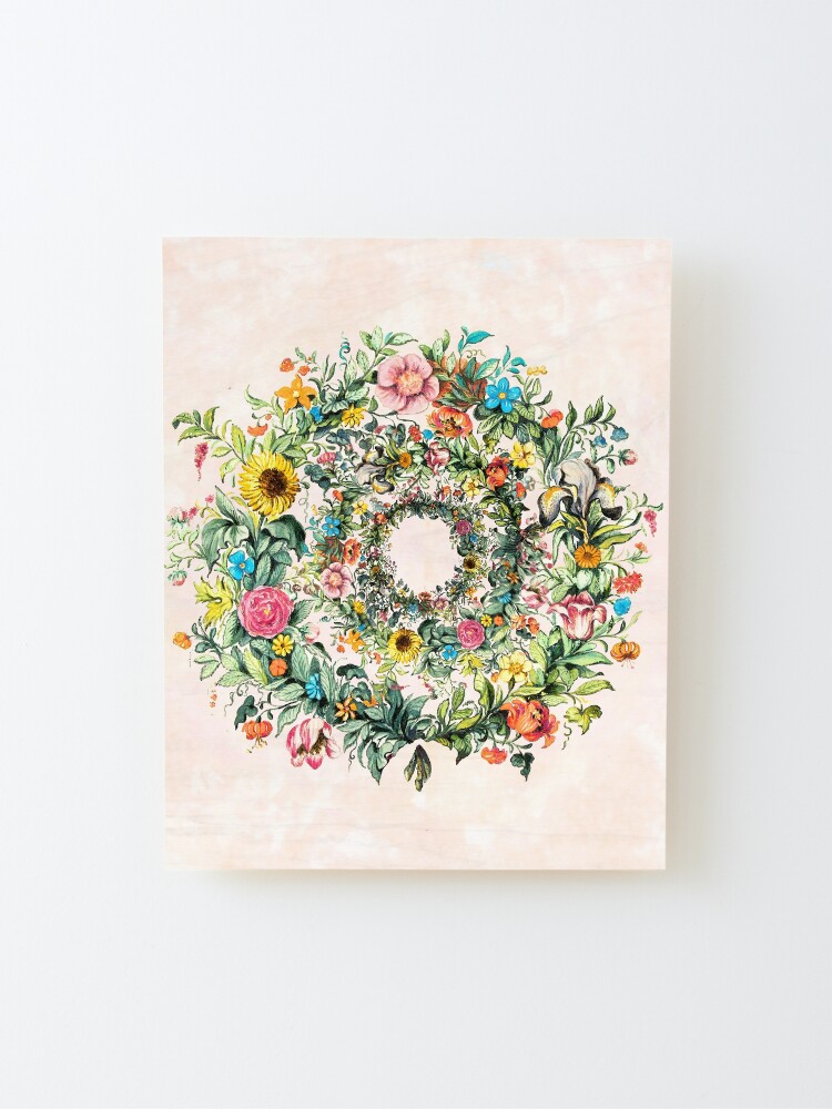 Alternate view of Circle of life-floral painting Mounted Print