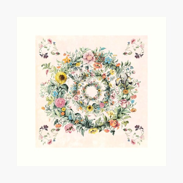 Circle of life-floral painting Art Print