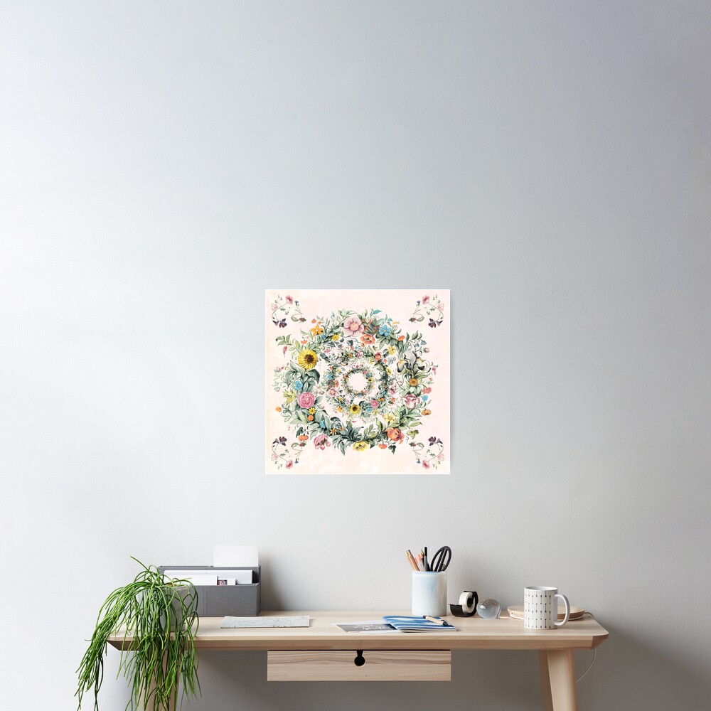 Circle of life-floral painting Poster