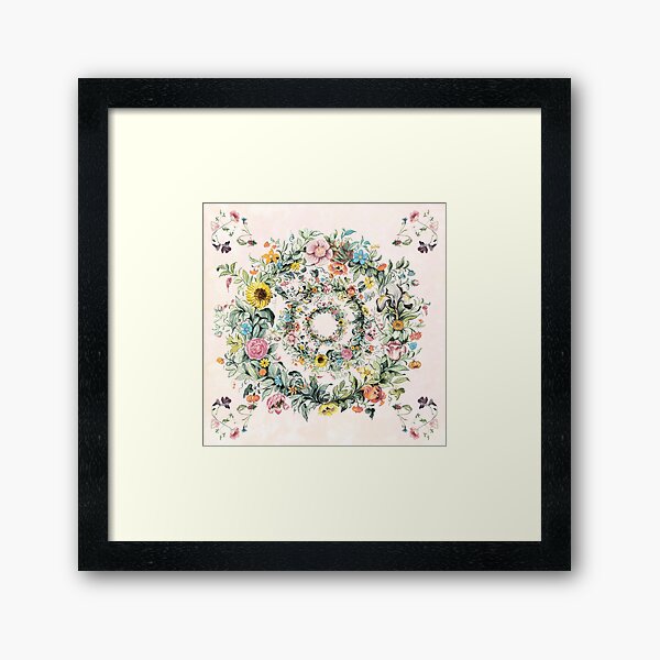 Circle of life-floral painting Framed Art Print
