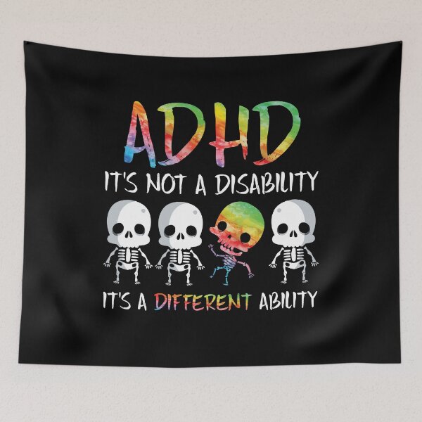 Item preview, ADHD It's Not Disability It's A Different Ability Skeleton designed and sold by Dressed For  Duty.