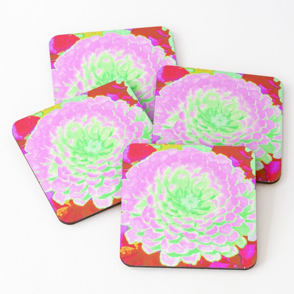 Item preview, Pretty Pink and Green Zinnia in the Summer Garden designed and sold by myrubiogarden.