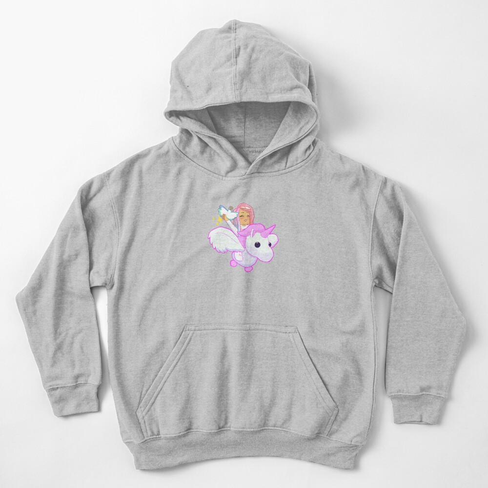 Adopt Me - Pink Flying Unicorn Kids Pullover Hoodie