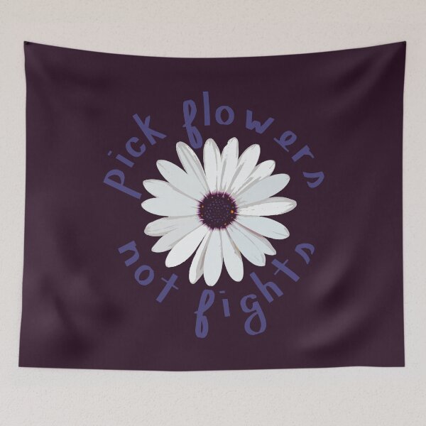 Item preview, Pick Flowers Not Fights in Purple designed and sold by sarahrinouye.