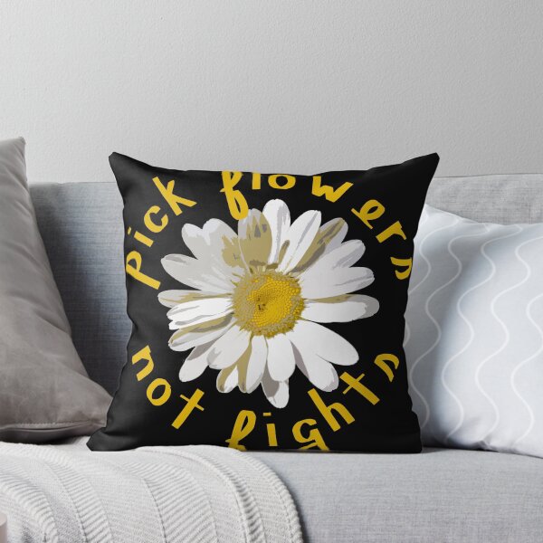 Item preview, Pick Flowers Not Fights in Black designed and sold by sarahrinouye.