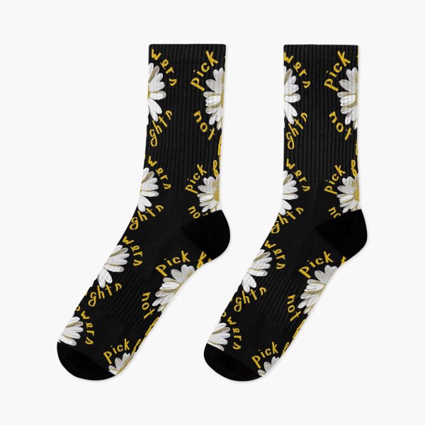 Item preview, Pick Flowers Not Fights in Black designed and sold by sarahrinouye.