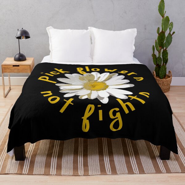 Item preview, Pick Flowers Not Fights in Black designed and sold by sarahrinouye.