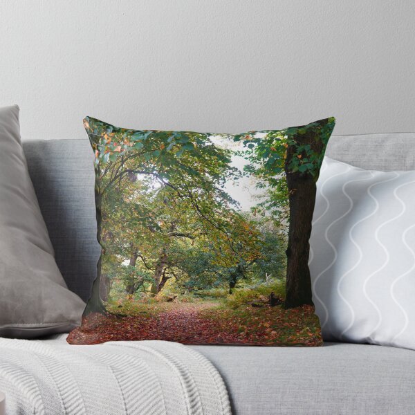 Item preview, Autumn Woodland Path With Colorful Fallen Leaves designed and sold by Harmony Of The Mind.