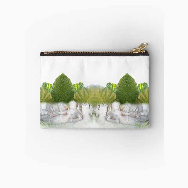 Item preview, Asian sculpture and leaves in green and white designed and sold by WatersEdgeGal.