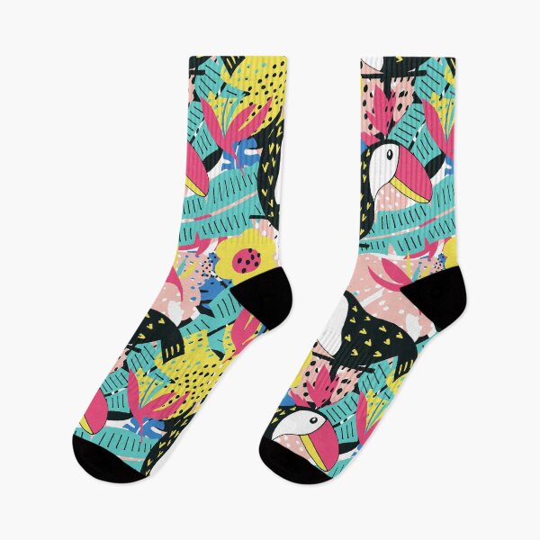Item preview, Toucan floral pattern designed and sold by Lidiebug.