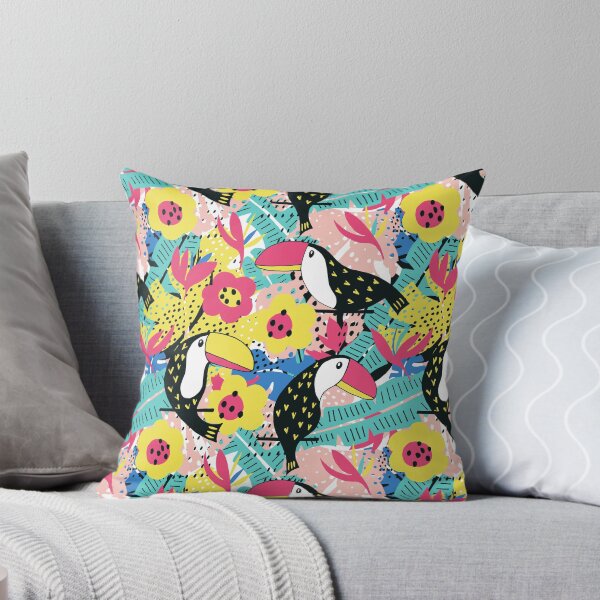Item preview, Toucan floral pattern designed and sold by Lidiebug.