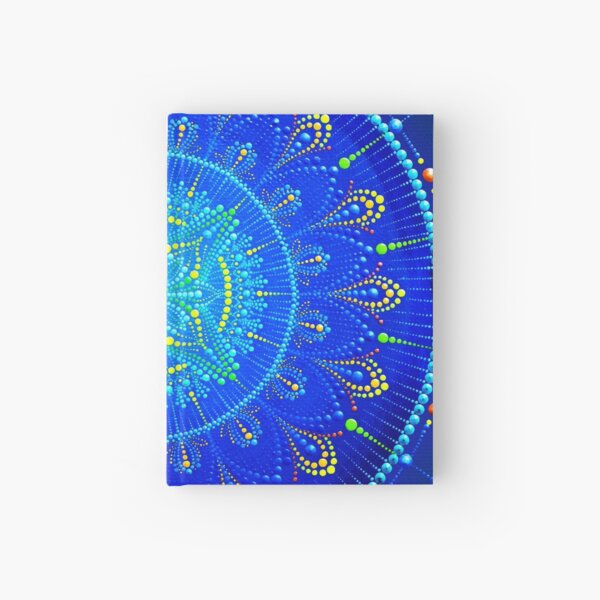Blue mandala painting on canvas Hardcover Journal