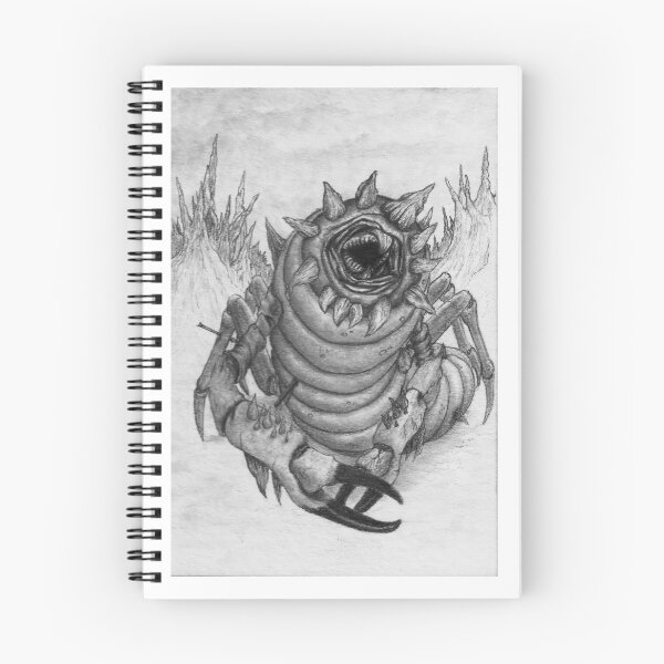 Item preview, Graphite drawing of a monsterous worm in a desolate landscape designed and sold by MRMiller96.