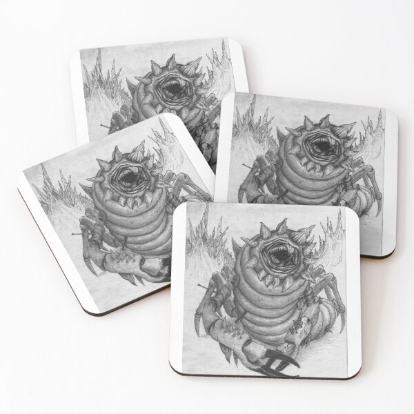 Item preview, Graphite drawing of a monsterous worm in a desolate landscape designed and sold by MRMiller96.