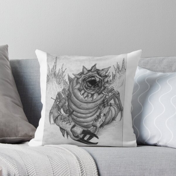 Item preview, Graphite drawing of a monsterous worm in a desolate landscape designed and sold by MRMiller96.