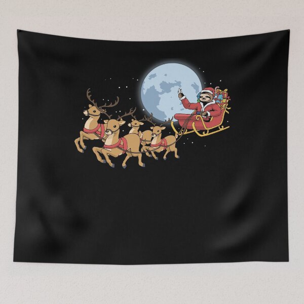 Item preview, Christmas Sloth Santa Claus Reindeer Sleigh designed and sold by DSWShirts.