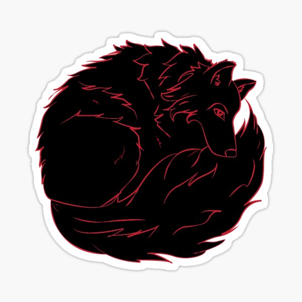 "Red Wolf Sticker" Sticker by Arcticair Redbubble
