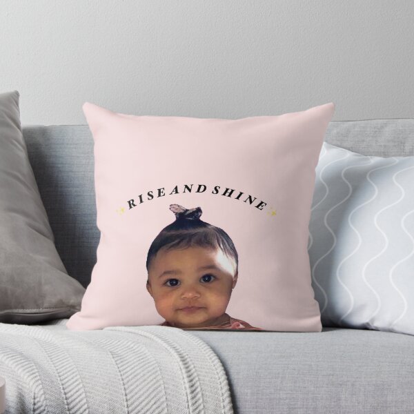 rise and shine stormi Throw Pillow