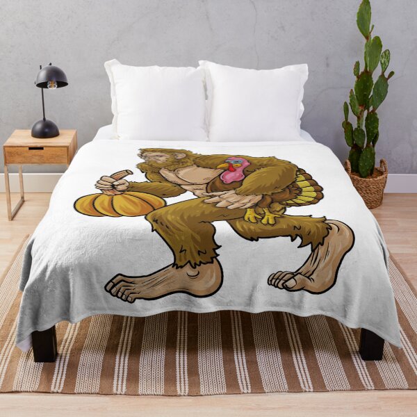 Item preview, Thanksgiving Hide/Seek Champion Bigfoot Steals Turkey & Pumpkin designed and sold by JakesRWild.