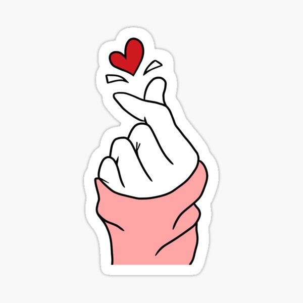 Korean Symbol Hand Heart Love Sign Sticker For Sale By Stickernifican Redbubble
