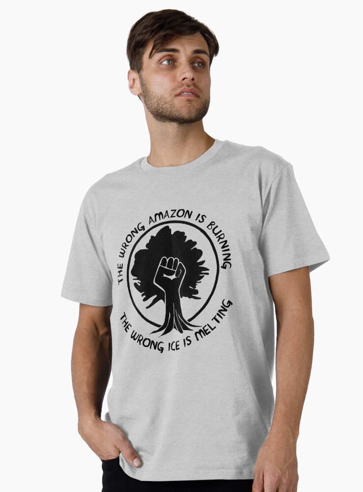 Thumbnail 1 von 4, Premium T-Shirt, Die falsche Amazone brennt, das falsche Eis schmilzt designt und verkauft von SpaceDogLaika.