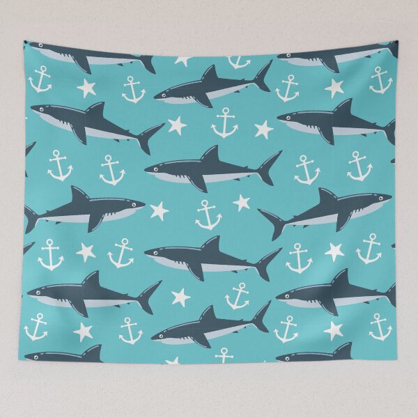 Item preview, Anchor and Sharks Shark Anchor marine sea pattern designed and sold by Trenddesigns24.