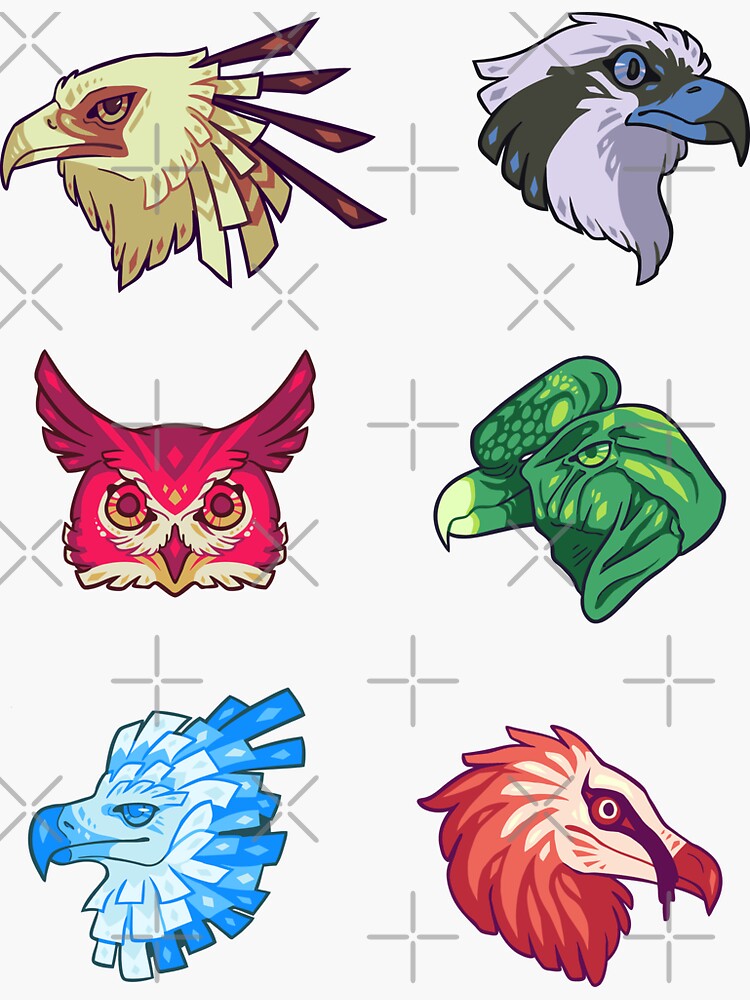 Raptor bird stickers by psychonautic
