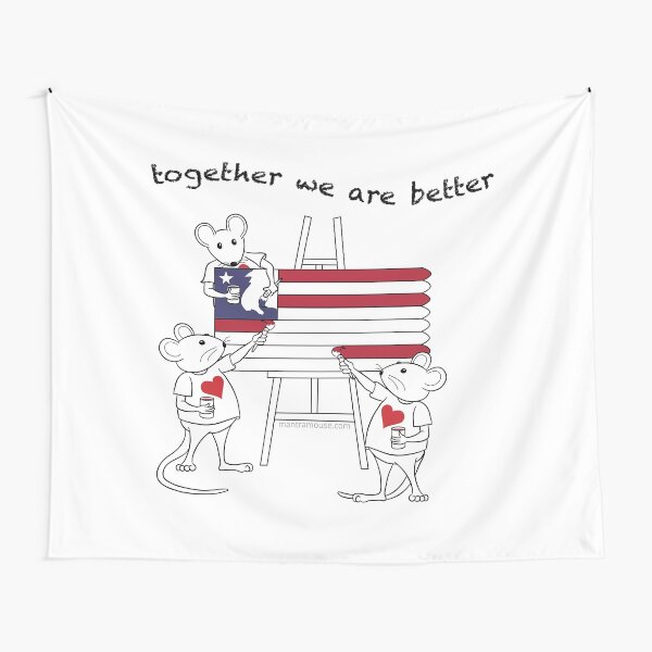 Item preview, MantraMouse® American Flag Together Cartoon designed and sold by Donna Martini.
