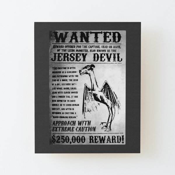 Jersey Devil Wanted Poster On Wood