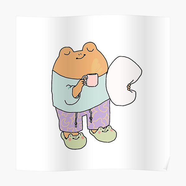 Sleepy Frog Poster For Sale By Peachy Doodle Redbubble 7263