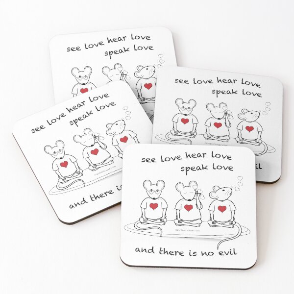 Item preview, MantraMouse® See Love Hear Love Speak Love Cartoon designed and sold by Donna Martini.