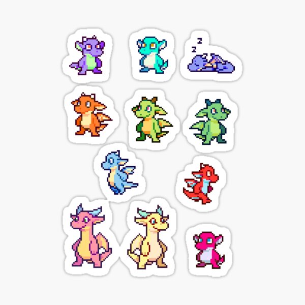 Dragon pixel stickers Sticker