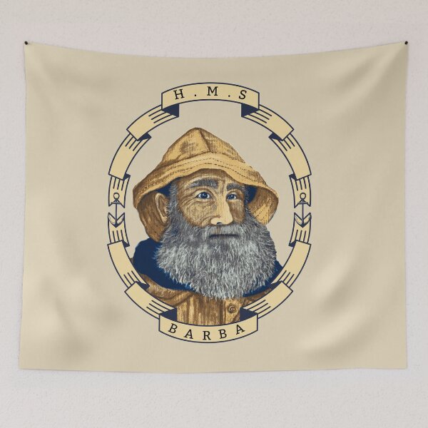Item preview, H.M.S. BARBA / Seaman / Slicker amarillo / Barba gris / Pescador / designed and sold by artenvironments.