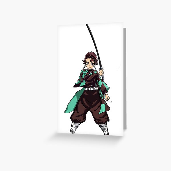 Demon Slayer Tanjiro Greeting Cards Redbubble - tanjiro roblox decal