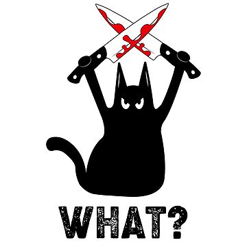 Artwork thumbnail, Funny Black Cat Holding Knife | Murderous Black Cat with Knife | Funny Humor Black Cat For Cats Lovers Saying Gifts by DiM Store