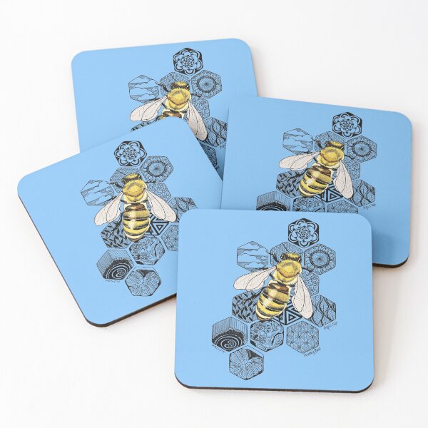 Item preview, Golden Honey Bee Doodle designed and sold by mernstw.