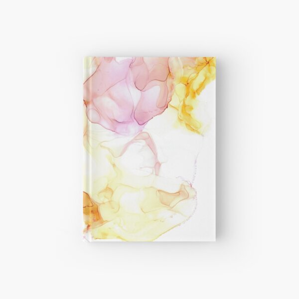 Wispy Pink and Yellow: Original Alcohol Ink Painting Hardcover Journal