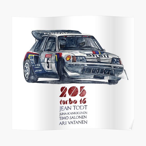 Groupe de rallye B-Peugeot 205 Turbo 16 Poster