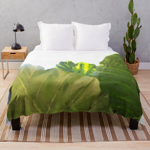 Item preview, Green banana plant leaves on white designed and sold by WatersEdgeGal.