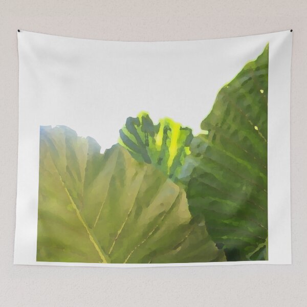 Item preview, Green banana plant leaves on white designed and sold by WatersEdgeGal.