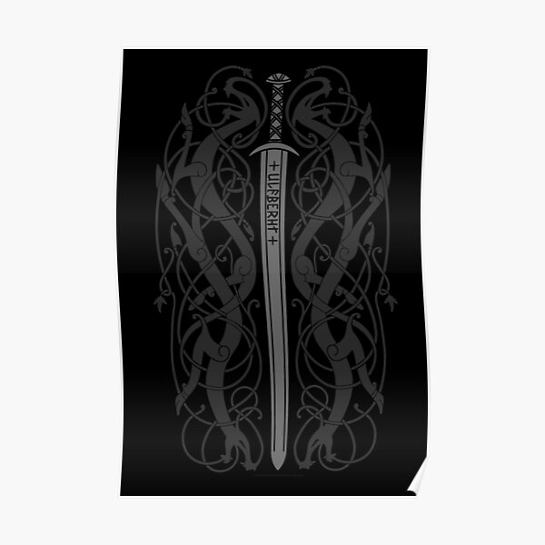 Ulfberht Sword and Dragons Poster